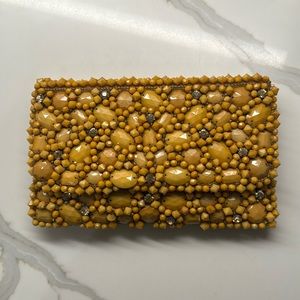 Anthropologie beaded purse with bronze chain, NWOT